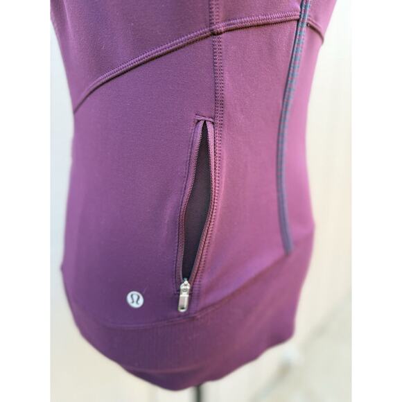 Lululemon WON'T STOP VEST Women's Size 4 Water Resistant Plum Rulu Slim Fit - Picture 13 of 15